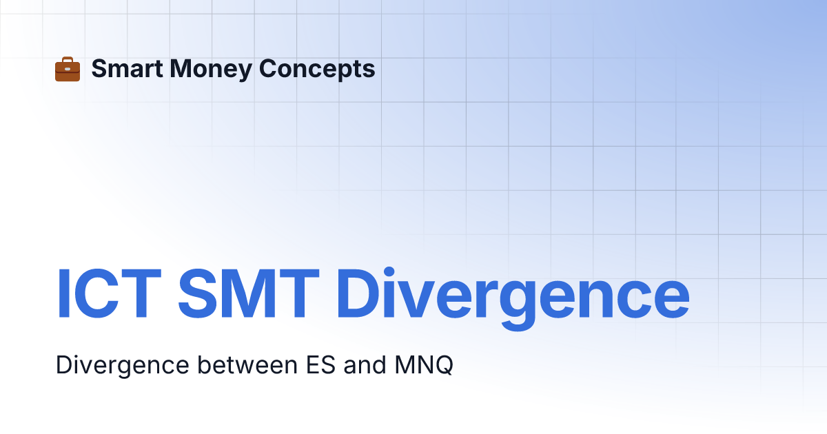 Ict Smt Divergence Smart Money Concepts